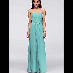 Davids Bridal strapless bridesmaid gown